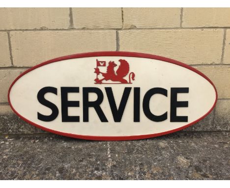 A Vauxhall Service oval fibreglass sign, 35 1/2 x 15 1/2".