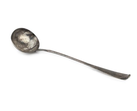 A George III Scottish silver soup ladle, of old English pattern, by Lothian &amp; Robertson, Edinburgh 1763, 34.5cm long, 7oz