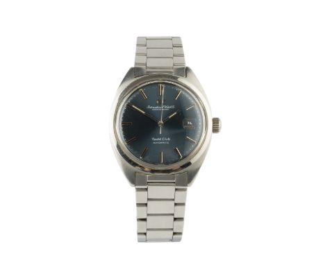 A gentleman's steel IWC Yacht Club automatic wristwatch, the signed circular blued dial with baton numerals and date aperture