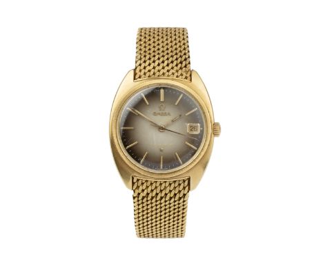 An 18ct gold gentleman's Omega Constellation automatic chronometer, circa 1966, the two-tone dial with date aperture and bato