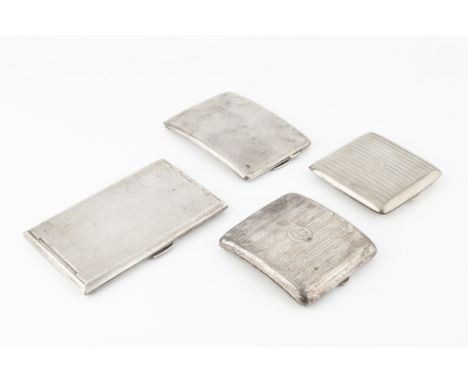 A George V silver rectangular cigarette case, with engine turned decoration by Smith &amp; Bartlam, Birmingham 1921, 14cm hig