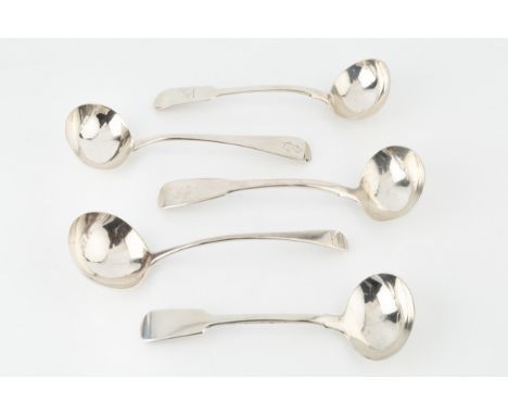 A George III silver fiddle pattern sauce ladle, by James Barber &amp; William Whitwell, York 1812, another early Victorian ex