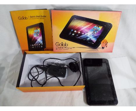 A GoTab - a GoTab 7- inch android 4.0 tablet with instruction manual, mains leads, boxed