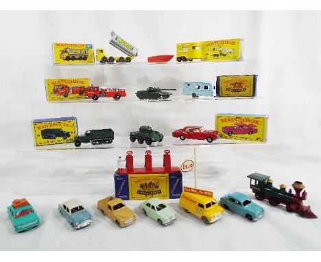 Matchbox - A good collection Matchbox / Lesney die model motor vehicle to include eight wheeled tipper #51, Pony Trailer #43 