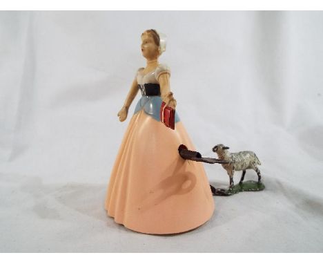 A Wells Brimtoy (UK) vintage mechanical novelty toy, 'Mary had a Little Lamb', No 14