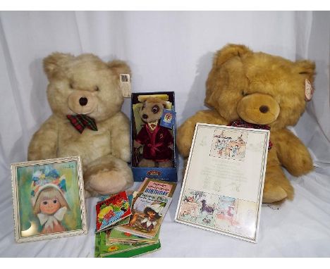 Quantity of teddy bears including Aleksandr Orlov Meerkat in box, Chad Valley with tag and a selection of vintage children's 