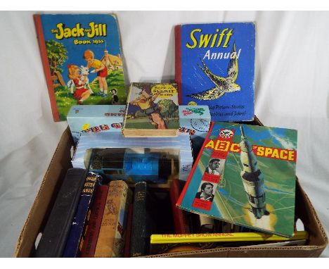 Juvenalia - a collection of predominantly children's books to include annuals, novels, The Jack and Jill Book 1955, The Book 