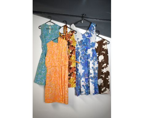 Six 1940-1950s daywear dress outfits, including a Davisella ladies wool separates set / co-ord comprising a  cap-sleeve dress