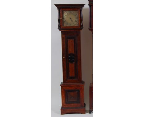 Samuel Coxall of Royston late 18th century longcase clock, the square brass dial (w.11") signed to the centre, having brass c