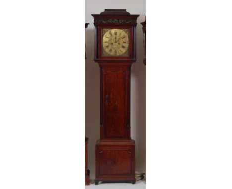 John Stanyer of Nantwich late 18th century oak longcase clock, having a signed square brass dial (w.13") with subsidiary seco