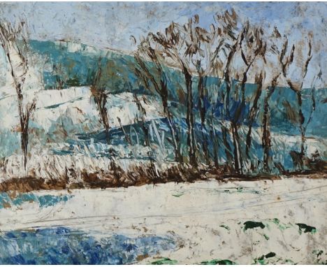 Quentin Bell (British, 1910-1996)Study for Winter Landscape, Charlestonoil on board33 x 42cmARRExhibitedLondon, Gallery Edwar