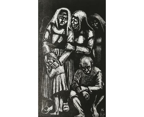Kostas Averkiou (Cypriot, 1917-1981)Without a house, husband and without a sonnumbered, titled, signed and dated in pencil '4