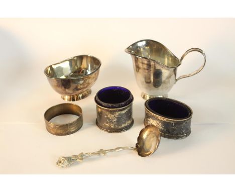 A Danish silver jug and bowl set, together with a George V hallmarked silver mustard and salt, Chester 1910, a Elizabeth II h