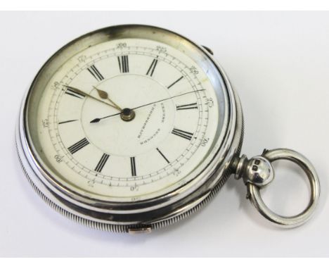 A hallmarked silver cased centre seconds chronometer, diam. 6.2cm.