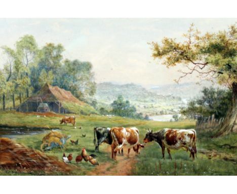 A.D. Bell (Horace Hammond), cattle, watercolour, 42cm x 28cm, signed, framed and glazed.