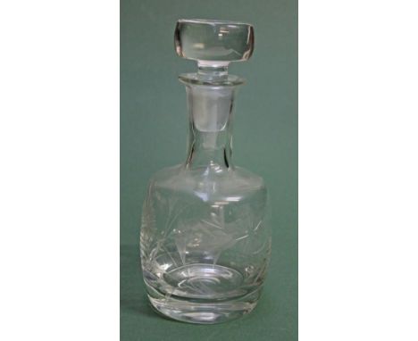 A Scandinavian style glass decanter, height 26cm. Condition - very good, no chips, cracks, general wear only.