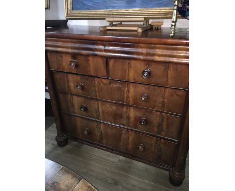 19TH CENTURY MAHOGANY SCOTCH CHEST. HIDDEN DRAW + 2 OVER 3 DRAWERS