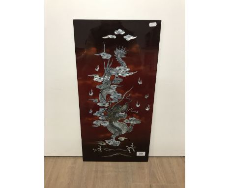 MOTHER OF PEARL DRAGON PLAQUE 60CM H