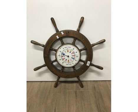 SHIPS WHEEL COMPASS CLOCK (SAS)