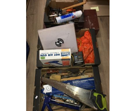 3 BOXES OF TOOLS AND TOOL BOX