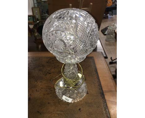 HEAVY CUT MUSHROOM SHAPE CRYSTAL LAMP + SHADE