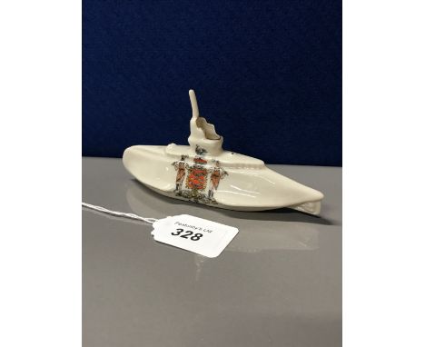 CARLTON CHINA CRESTED WARE - 1ST WORLD WAR SUBMARINE