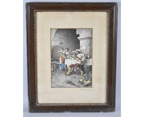 A Framed Continental Print, The Cellar Cool After Ballesio, 17x56cm 