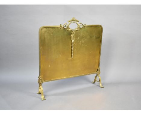 A Mid 20th Century Brass Fire Screen, 61cms Wide 