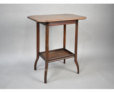 An Edwardian Inlaid  Rosewood Occasional Table with Galleried Stretched Shelf, 58cms Wide 