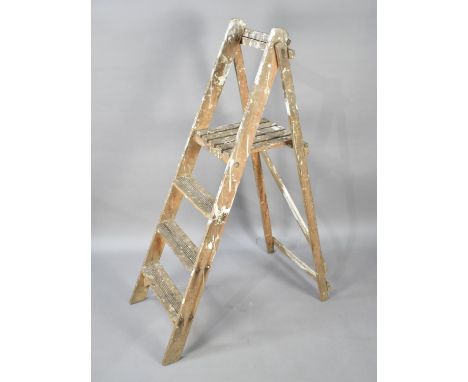 A Vintage Wooden Three Step Ladder 