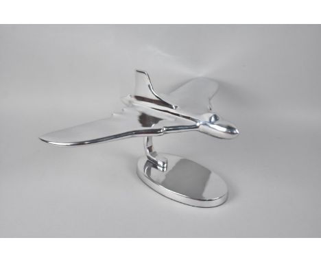 A Brushed Aluminium Model of a Vulcan Bomber, 27cms Long, Plus VAT 