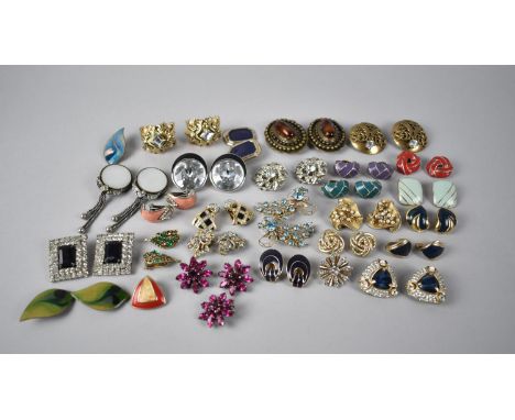 A Large Collection of Various Vintage Clip on Earrings o include Examples by Ermani Bulatti, Sphinx, Monet Etc 