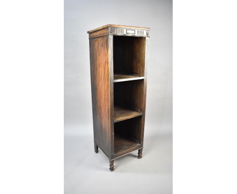 A Mid/Late 20th Century Stained Oak Three Shelf Display Unit, 41cms Wide and 131cms High 