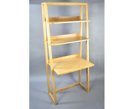 A Modern Three Shelf Waterfall Stand or Desk, 80cms Wide and 182cms High 