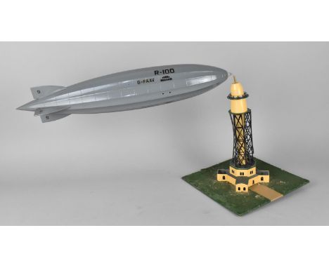 A Desktop Model of the R-100 Airship at the Mooring Mast, 28cm 