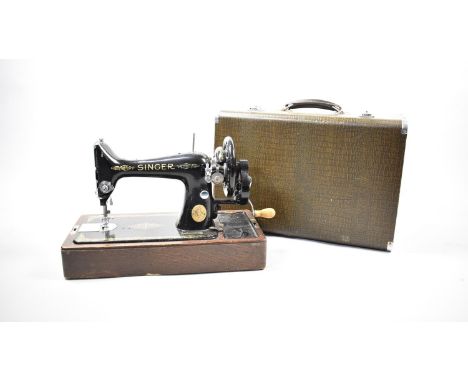 A Vintage Cased Singer Manual Sewing Machine No.EF.634193 