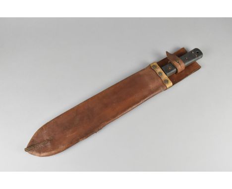 A WW11 Period "Crocodile" Machete the Blade Stamped for S &amp; J Kitchin , Sheffield 1945 , with Leather Scabbard for JB Bro