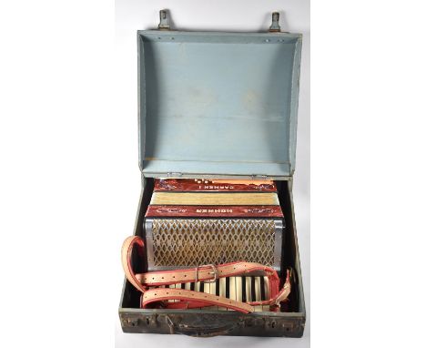 A Wooden Cased Hohner Carmen 1 Piano Accordion 