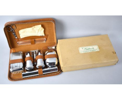 A Vintage Leather Cased Gentleman's Travel Set with Original Cardboard Box 