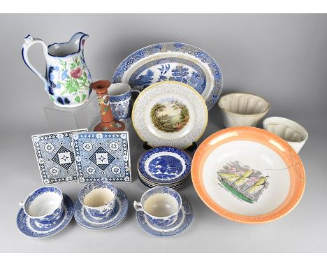 A Collection of Various 19th and 20th Century Ceramics to Comprise 'Nora Creina Steam Yacht' Bowl (AF), Two Mintons Victorian