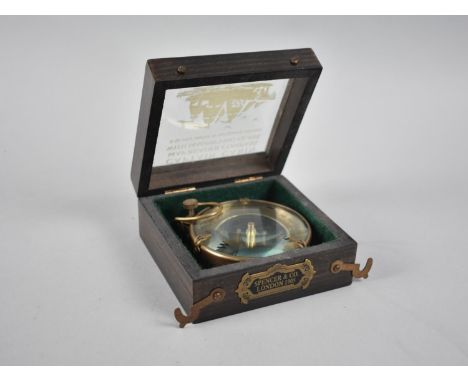 A Reproduction Cased Map Reader Compass with Magnifying Glass, 7.5cm Diameter 