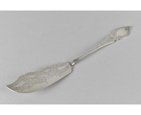 A Silver Butter Curling Knife by Hilliard &amp; Thomason, Birmingham Hallmark, 19cm long 