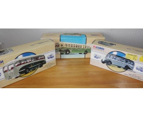 Three Corgi buses and coaches 97115, 97176, 98604 P&amp;P group 2 (£20 for the first item and £2.50 for subsequent items) 