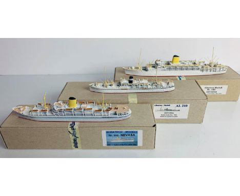 3x Albatros Models 1:1250 Scale Model Ships to Incude: Nr: AL 210 Devonia, Nr: 185 Arcadia, Nr: 223 Nevasa - All 3x Models ar