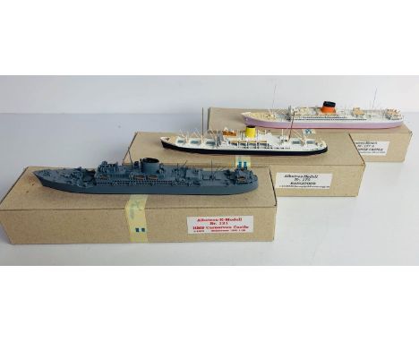 3x Albatros Models 1:1250 Scale Models to Include: Nr: 177A Carnarnon Castle, Nr: 170 Rangitoto, Nr: 121 HMS Carnarvon Castle