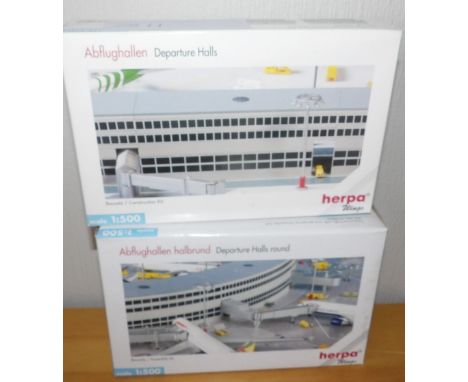 Two Herpa 1.500 scale construction kits Departure Halls and Departure Halls Round P&amp;P group 2 (£20 for the first item and