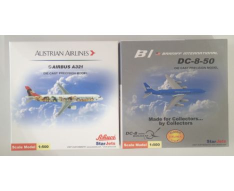 Star Jets 1.500 scale Passenger Planes Austrian Airlines  and Braniff International P&amp;P group 2 (£20 for the first item a