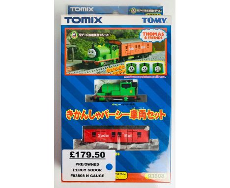 Tomy Tomix N Gauge 93808 - Thomas &amp; Friends - Percy Loco &amp; Sodor Mail Coach Pack - Boxed P&amp;P group 2 (£20 for the