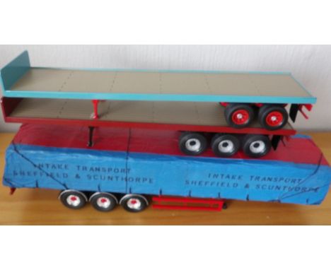 Corgi x 3 1.50 scale trailers two flatback platform and one with load 