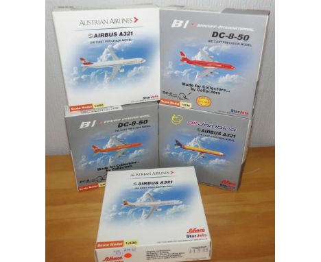 Five Star Jets 1.500 scale two Austrian, two Braniff and an Air Jamaica P&amp;P group 2 (£20 for the first item and £2.50 for